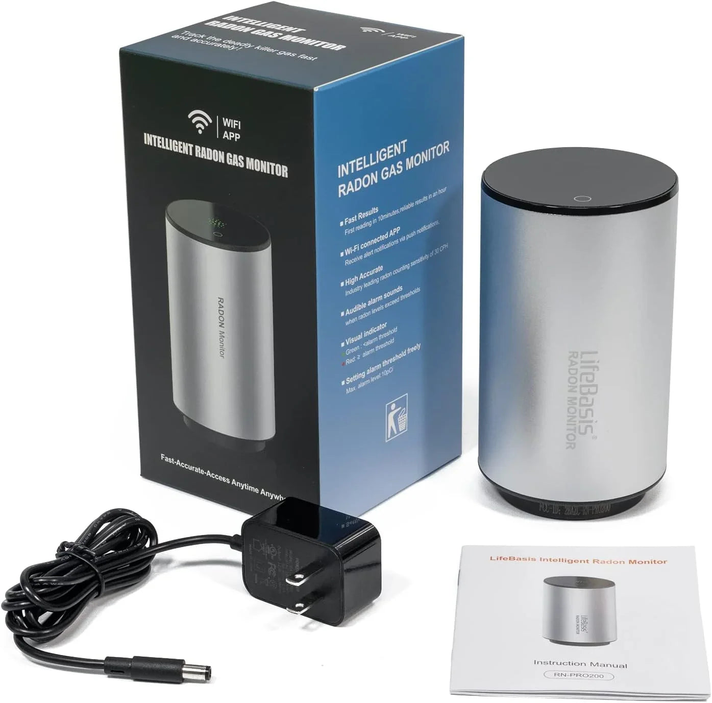 Life Basis Radon Detector for Home Smart Radon Monitor Fast Capture of Fluctuating Levels