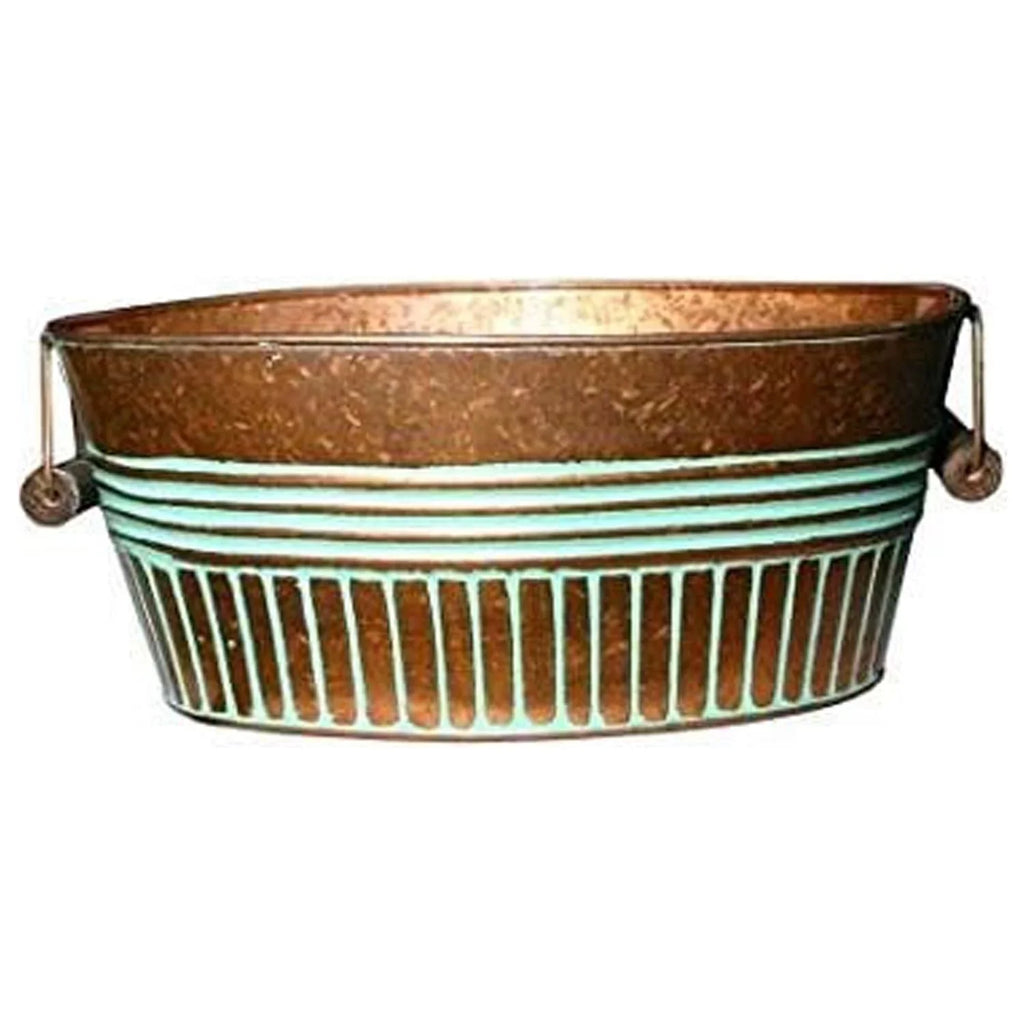 Robert Allen 14" Oval Copper Vintage Metal Basin Planter