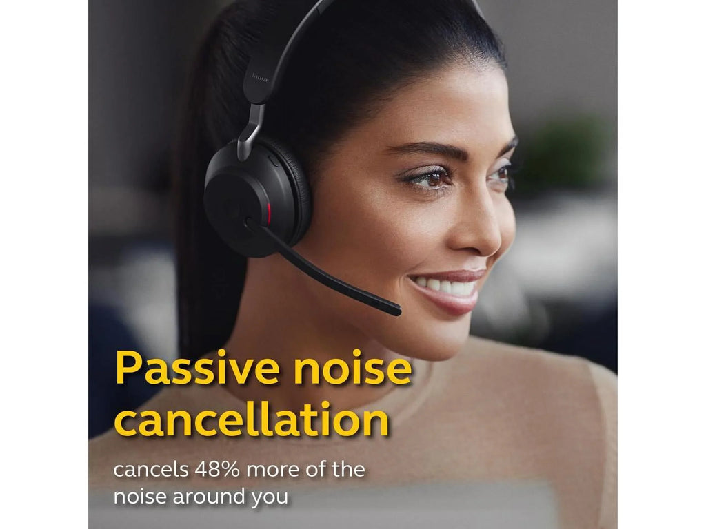 Jabra Evolve2 65 USB-A UC Stereo with Charging Stand - Black Wireless Headset / Music Headphones