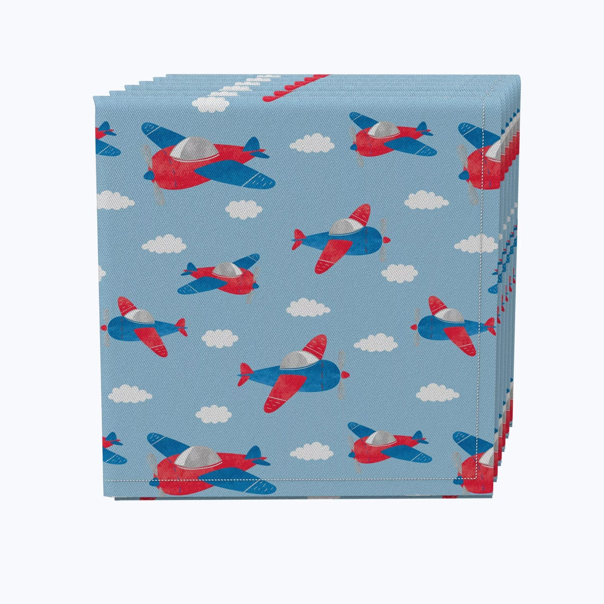 Fabric Textile Products, Inc. Napkin Set of 4, 100% Cotton, 20x20", Up in the Clouds - 20 x 20