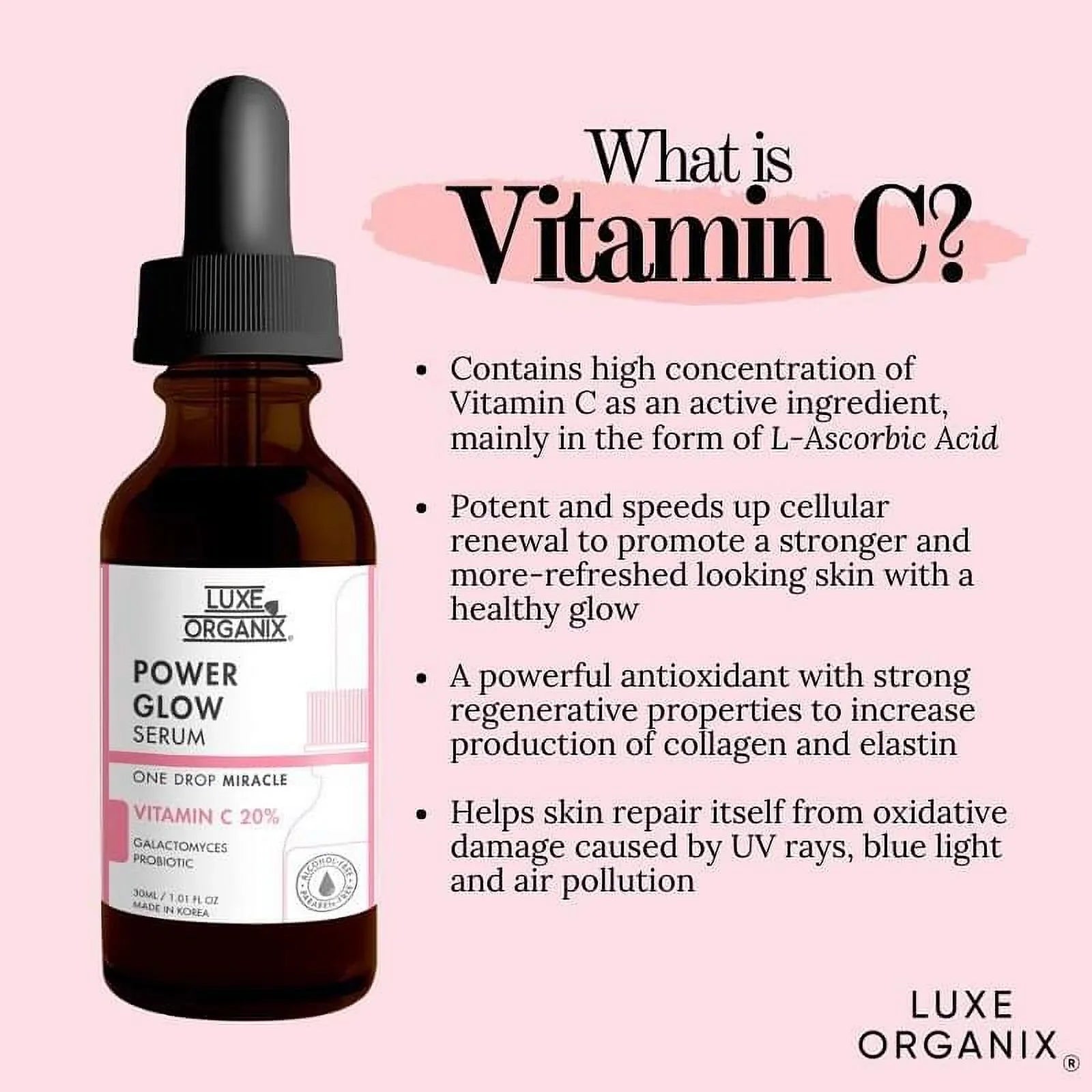 LUXE ORGANIX  POWER GLOW SERUM 30ML