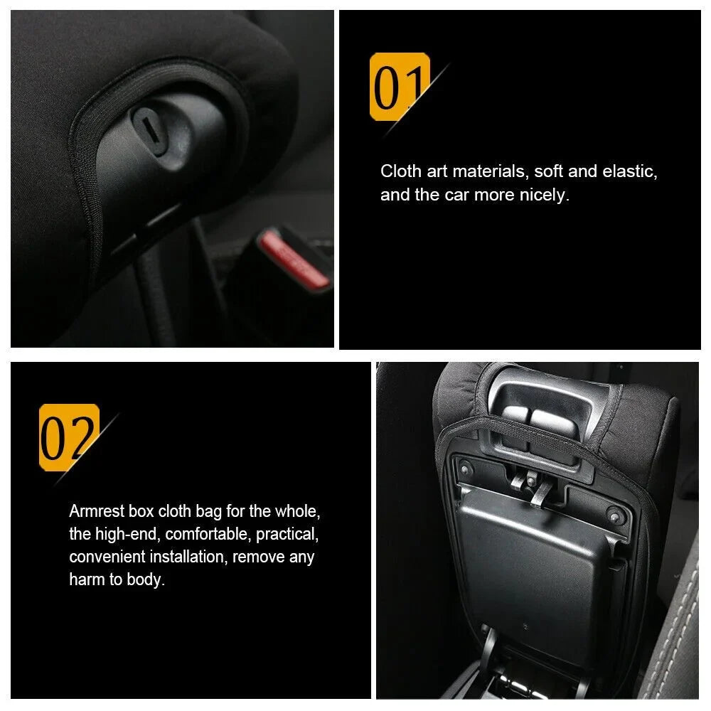 Teledu Center Console Cover Pad Armrest Cover Cushion for 2011-2018 Jeep Wrangler JK T