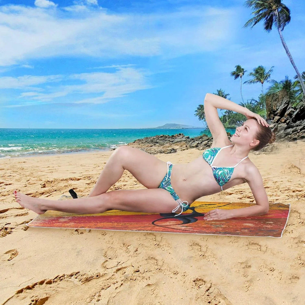 Bestwell African Couple Dancers Beach Towel - Lightweight Compact Oversized Travel Towels - Super Absorbent Quick Dry Towel for Swimming Camping Holiday（560）