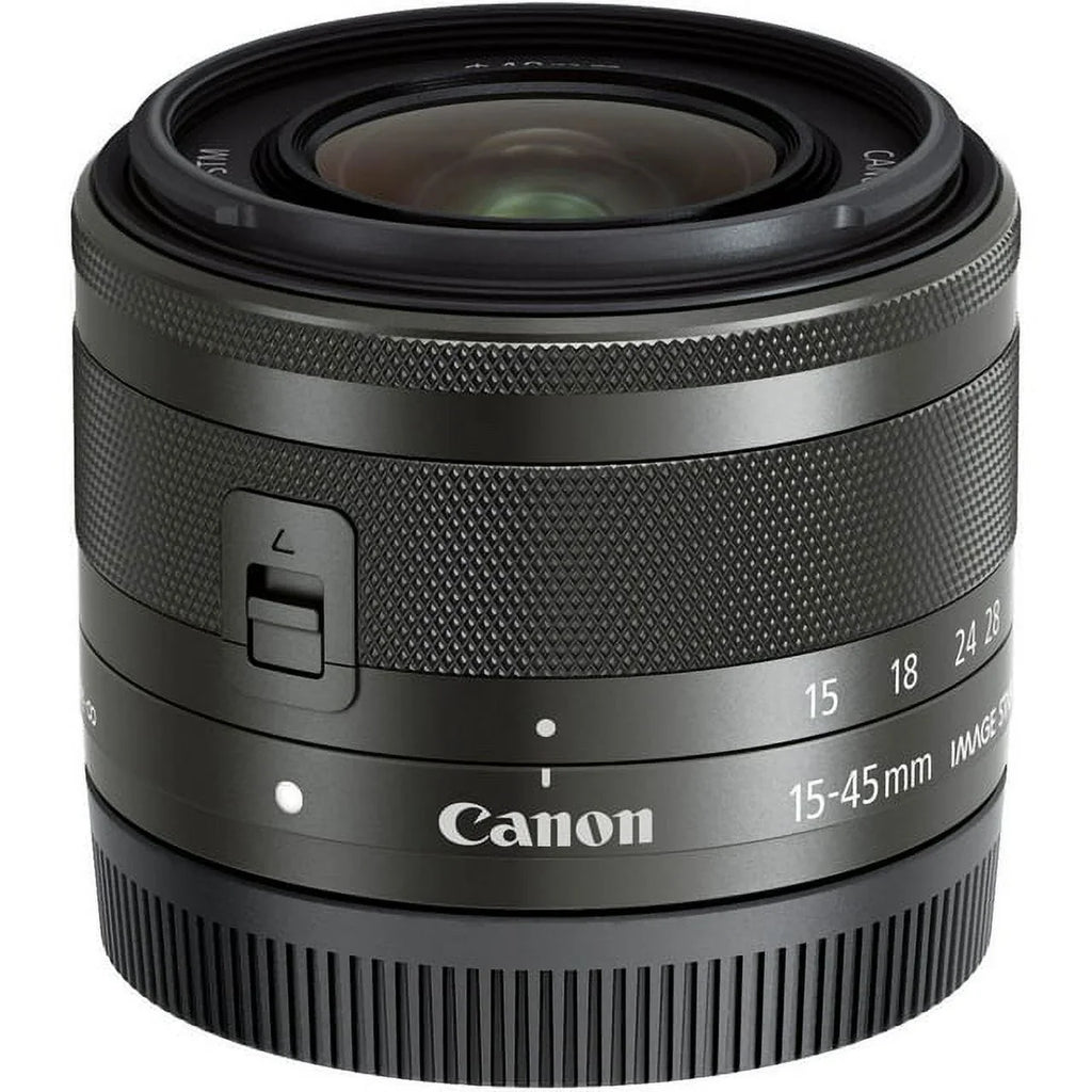 Canon EF-M 15-45mm f/3.5-6.3 IS STM Lens (Graphite) - DealExpo Advanced Bundle