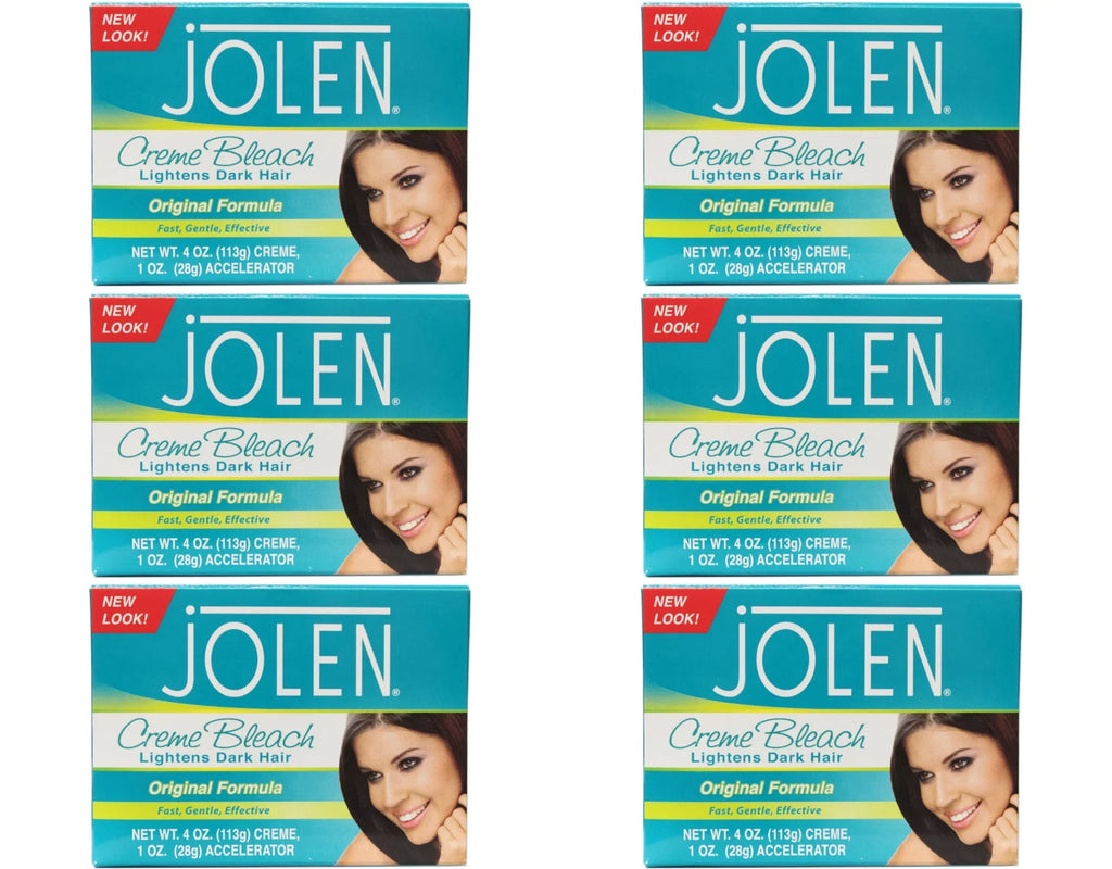 Jolen Creme Bleach Lightens Dark Hair Original Formula Kit, - 6 Pack