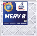 Filter King 8x16x2 Air Filter | 5-PACK | MERV 8 HVAC Pleated A/C Furnace Filters | MADE IN USA | Actual Size: 7.5 x 15.5 x 1.75"