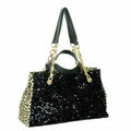 Blancho Bedding  My Love - Stylish Black Four Carrying Handles Bag Handbag Purse