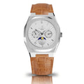 Asorock watches | BROWN leather Silver/White Transporter | 40mm mens watch | Black owned watch brand