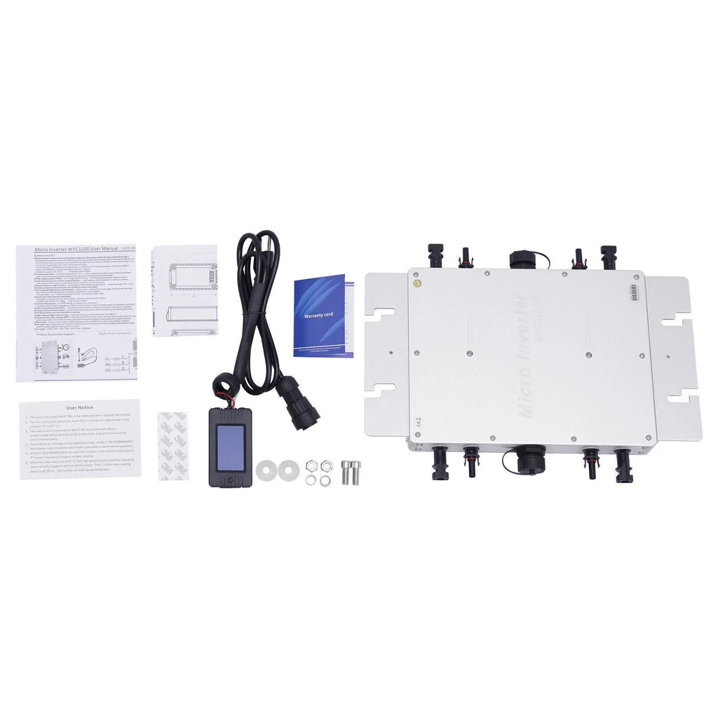WVC-1200W MPPT Solar Micro Inverter Grid Tie Grid Pure Sine Wave Inverter DC-AC