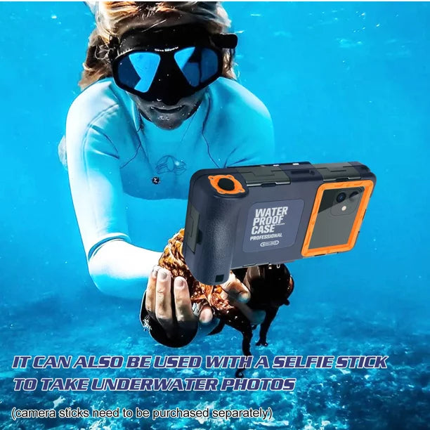 UrbanX Professional [15m/50ft] Swimming Diving Surfing Snorkeling Photo Video Waterproof Protective Case Underwater Housing for Samsung Galaxy C9 Pro And all Phones Up to 6.9 Inch LCD with Lanyard