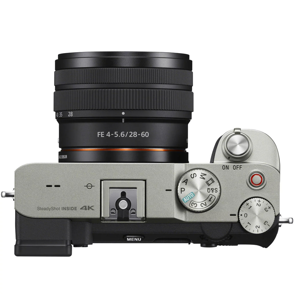 Sony a7C Mirrorless Full Frame Camera Alpha 7C Body with 28-60mm F4-5.6 Lens Kit Silver ILCE7CL/S Bundle with Deco Gear Case + Extra Battery + Flash + Filters + Macro & Telephoto Lenses + Accessories