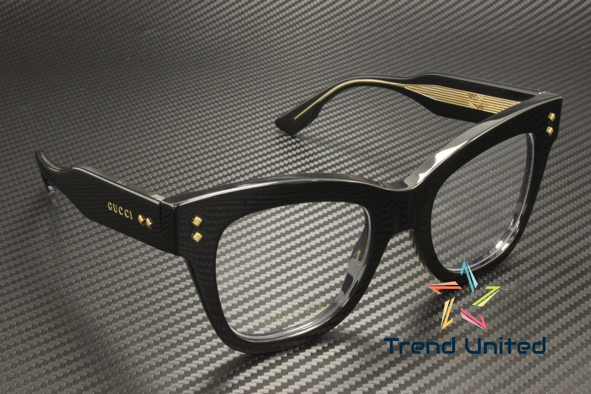 GUCCI GG1082O 001 Cat Eye Acetate Black Demo Lens 50 mm Women's Eyeglasses