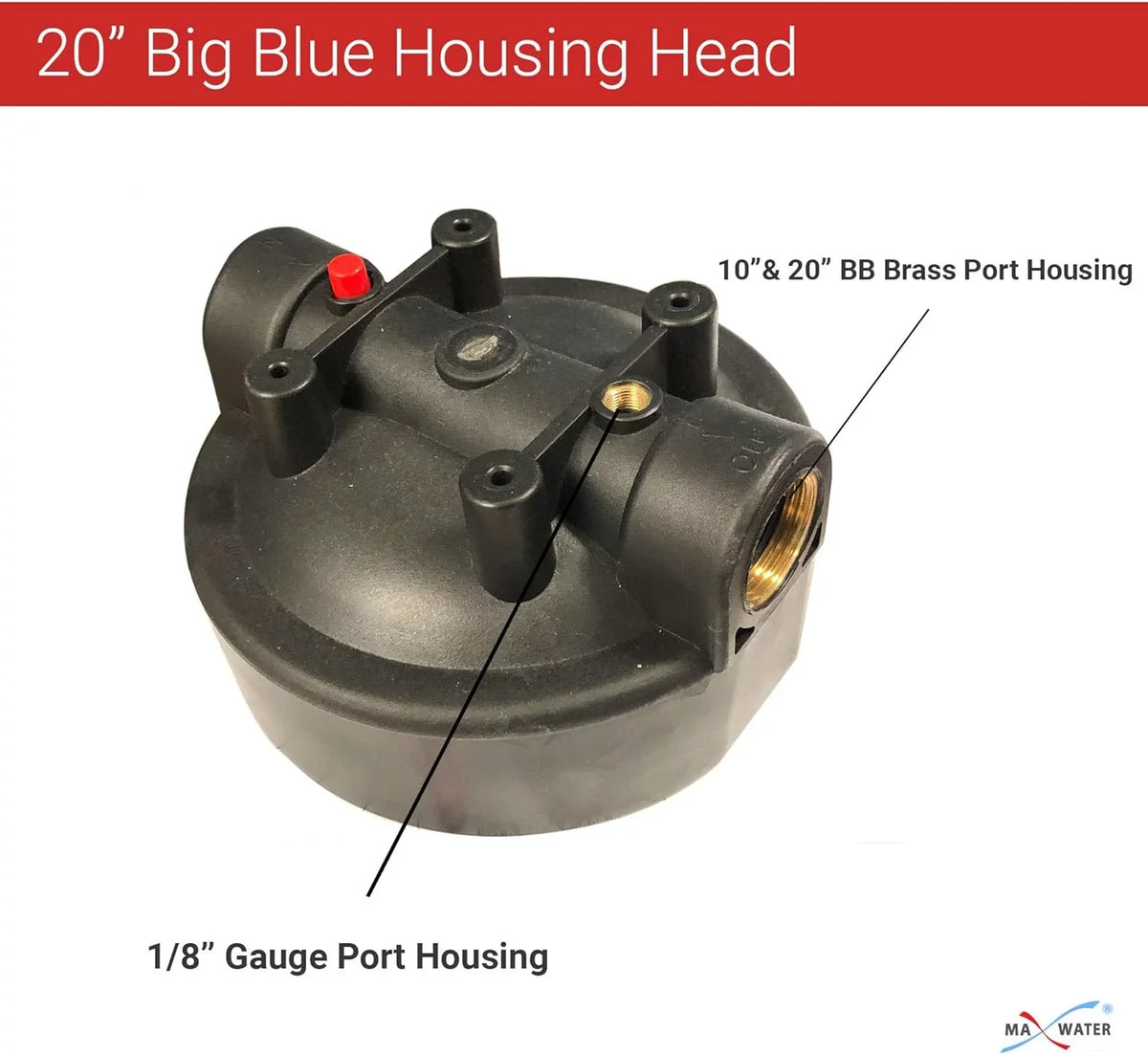1 Pack 10" BB Blue Whole House  System Filter Housing 1" NPT Brass Ports W/Pressure Release, Pressure Gauge, Wrench  Bracket