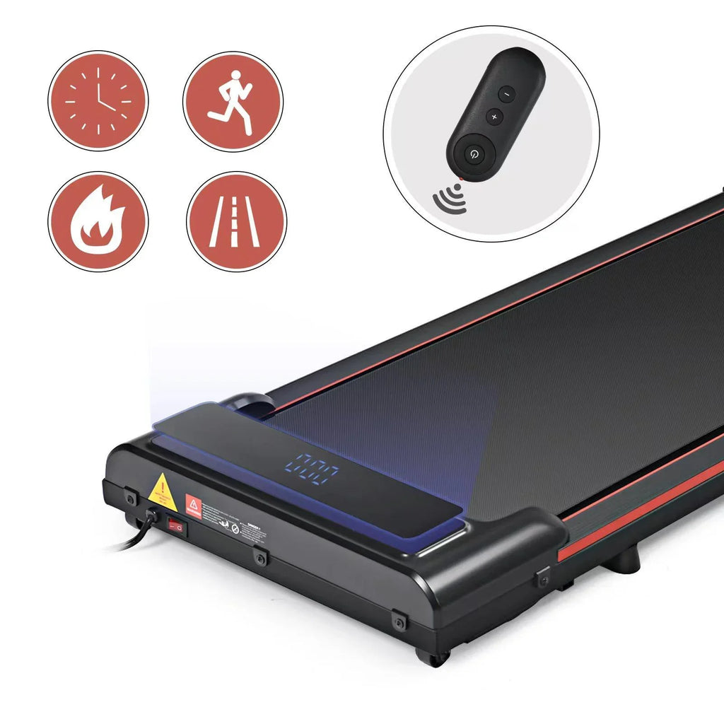 Seizeen Portable Walking Pad, 47''L Under Desk Treadmill Small Size for Home Office, 0.6-3.8MPH Speed for Walking & Jogging, 300lbs Capacity, LED Display, Remote Control