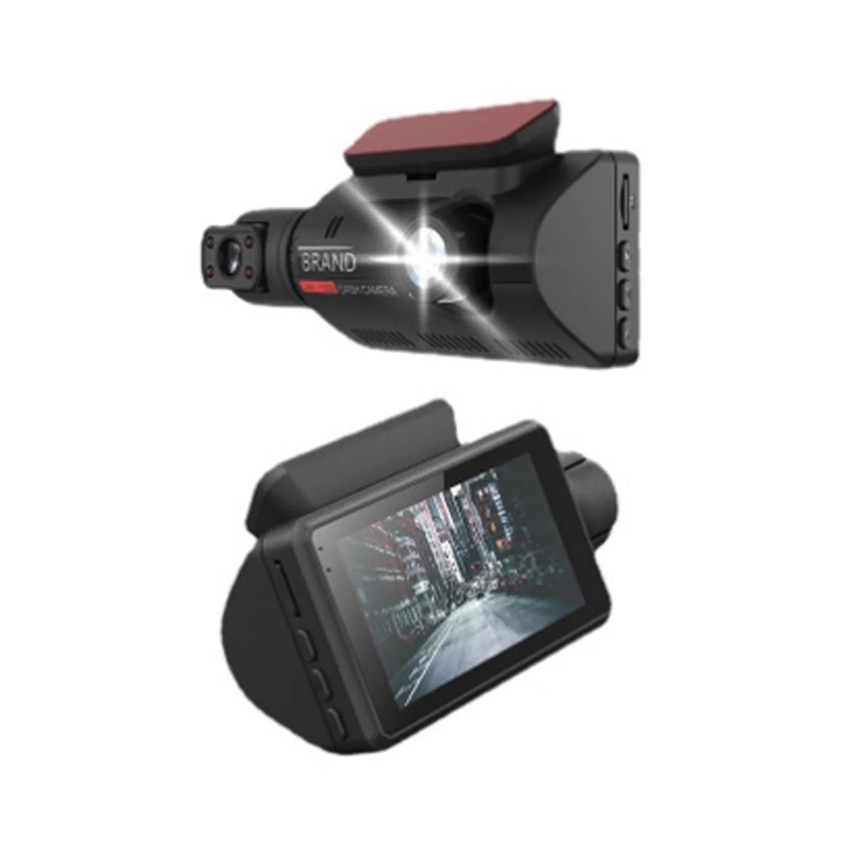 Rearview Mirror Monitor - IPS Screen DVR Rear View Dual Camera Video Recording System in Full HD 1080p with Built-in G-Sensor, Parking Monitor Control, Loop Recording (Black)
