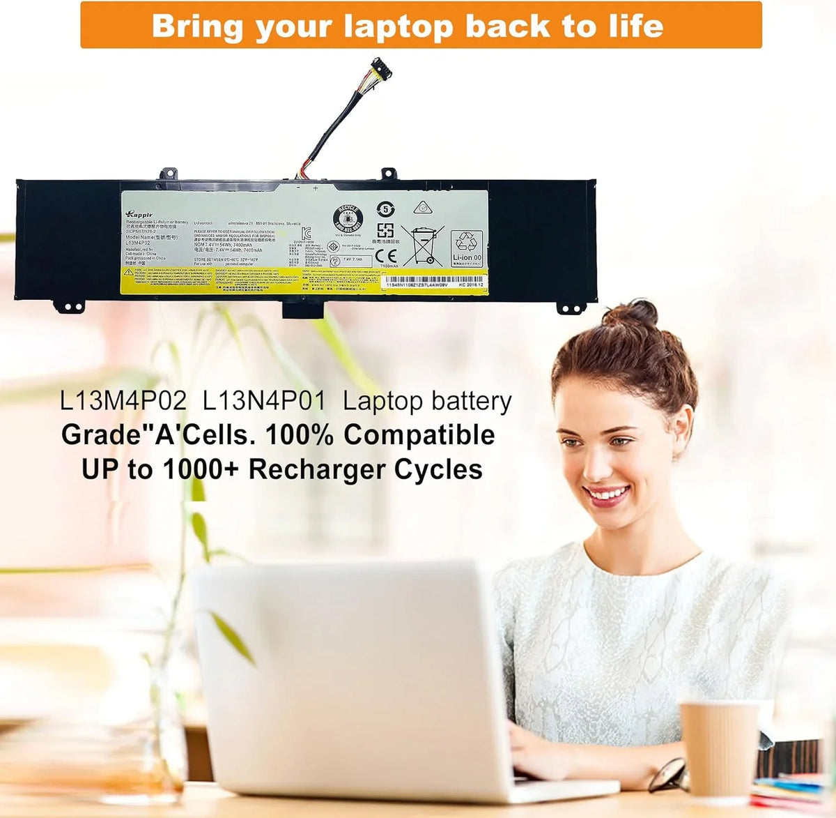 BOWEIRUI L13M4P02 L13N4P01 Laptop y Replacement for Lenovo Erazer Y50 Y50-70 Y50-80 Y50P Y50P-70 Y70 Y70-70