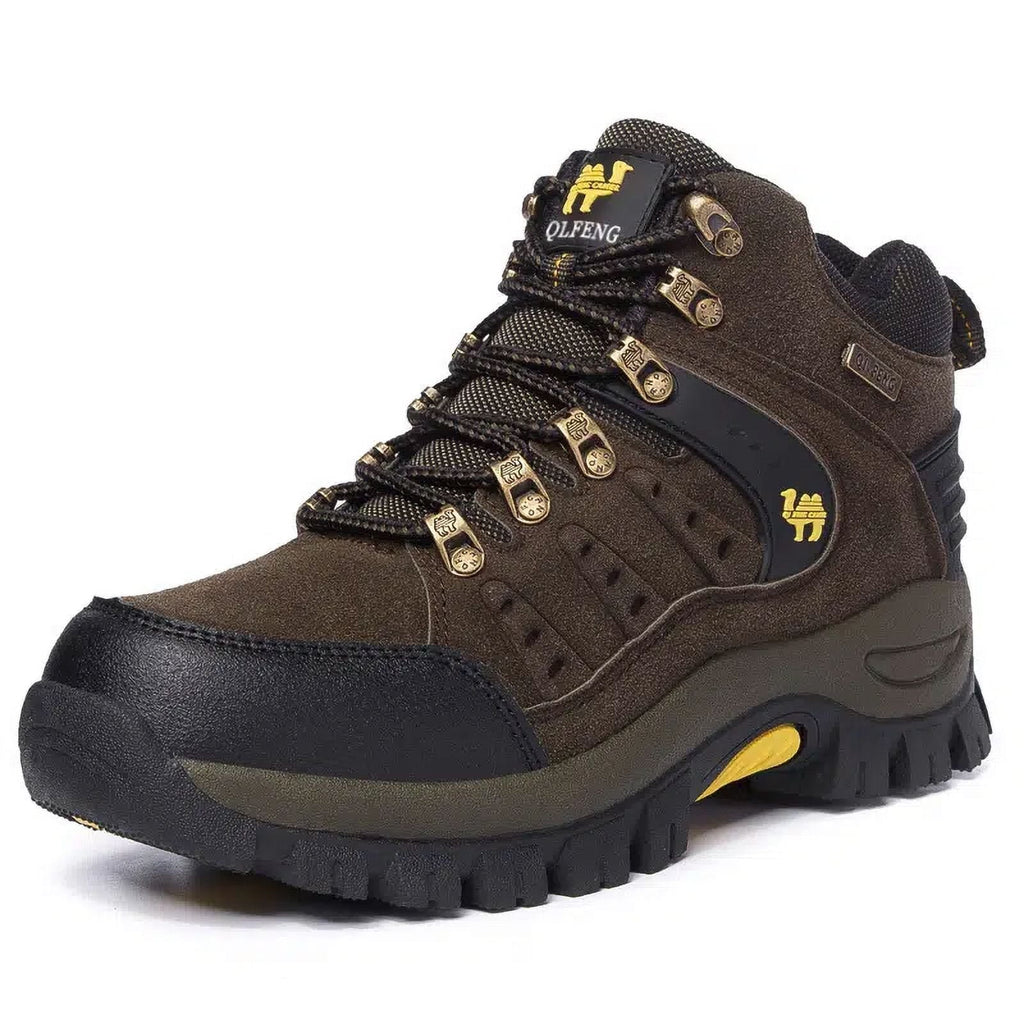 Women‘s High Top Lace Up Suede Leather Hiking Shoes  Waterproof Non Slip Outdoor Sneakers  Women‘s Footwear