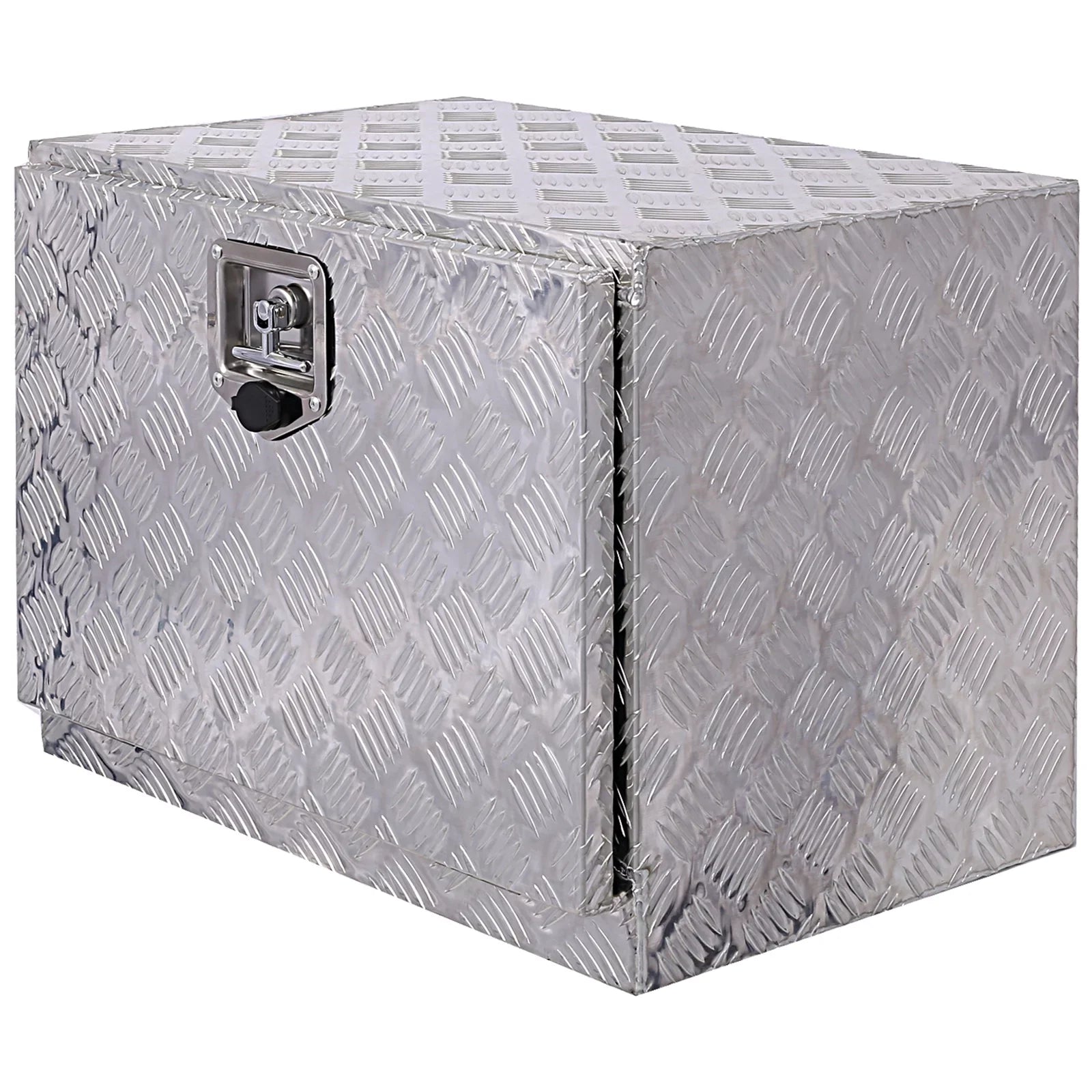 Jarbalai 24 inches Aluminum Tool Box, Truck Bed Tool Box, Outdoor Trailer Pickup Storage Tool Box, RV Storage Organizer, Underbody Box w/ Lock Keys, Silver
