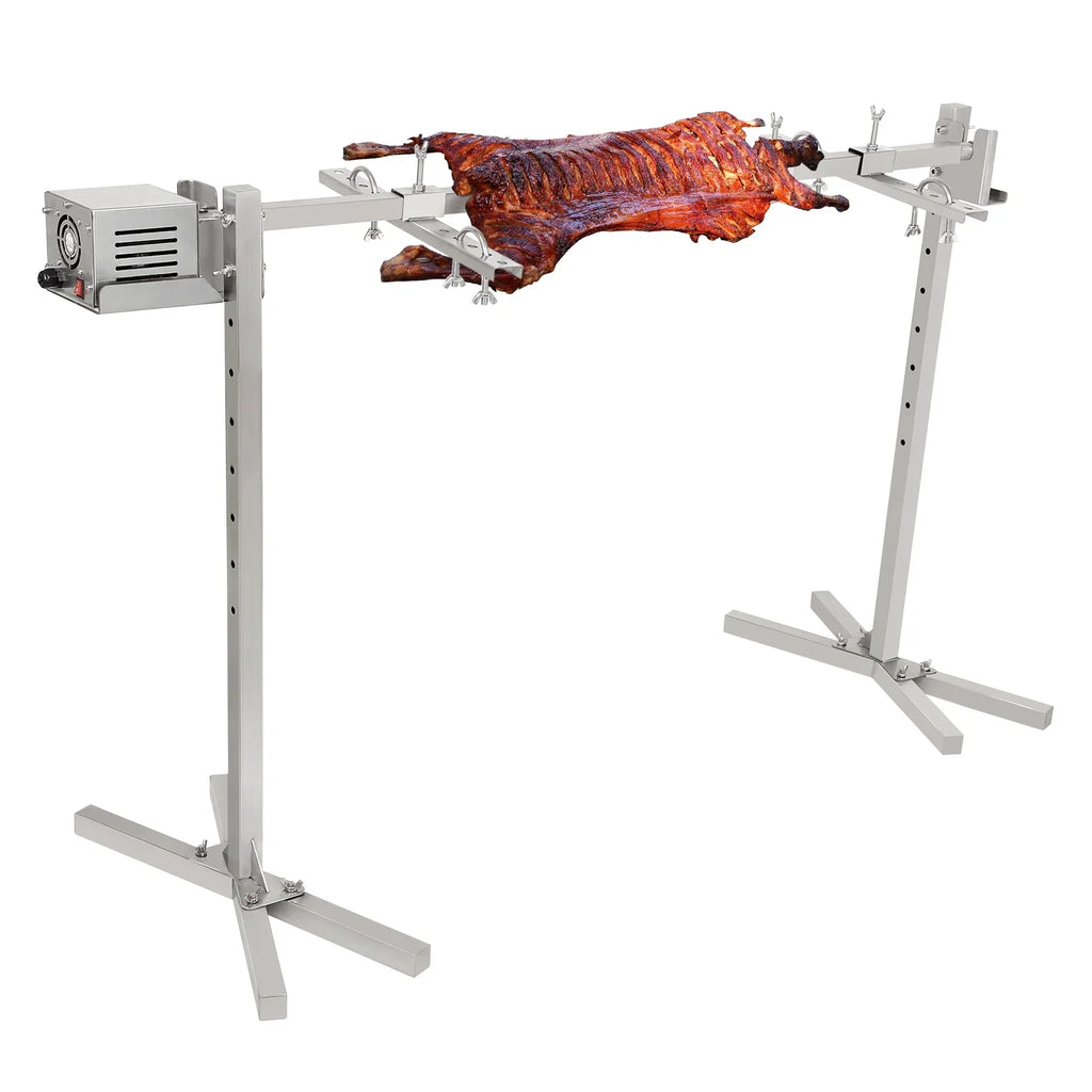 SKYSHALO 46-Inch Electric Grill Kit, 52-Watt Automatic BBQ Rotisserie Grill Height Adjustable Outdoor Large Stainless Steel Grill 132 lb/60 kg Universal BBQ Kit for Pigs and Sheep