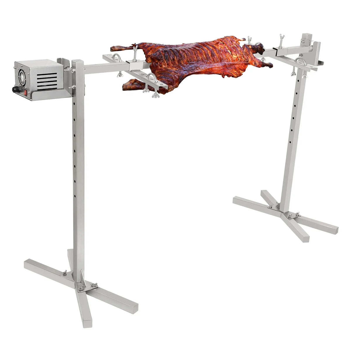 SKYSHALO 46-Inch Electric Grill Kit, 52-Watt Automatic BBQ Rotisserie Grill Height Adjustable Outdoor Large Stainless Steel Grill 132 lb/60 kg Universal BBQ Kit for Pigs and Sheep