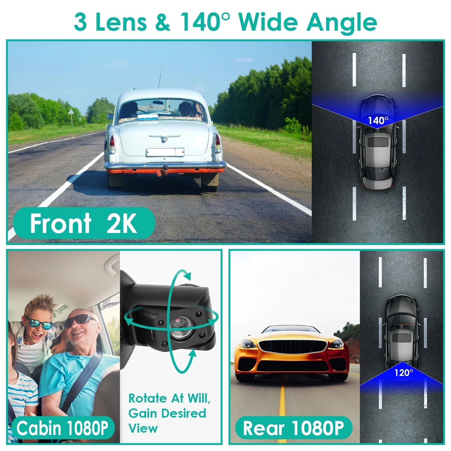 iMounTEK Car Dash Cam Camcorder, 2K Camera Recorder with 140° Angle GPS WiFi Night Vision G-sensor Loop Recording Parking Monitor