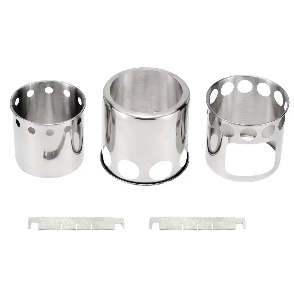 Tomshoo Compact Wood Burning Stove and Cooking Pot Set, Ideal for Backpacking and Activities