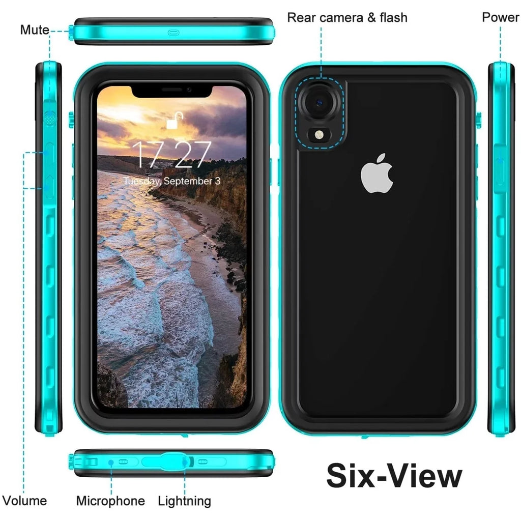 For Apple iPhone XR Waterproof Case Cover Built-in Screen Protector Fully Sealed Life Shockproof Snowproof Underwater