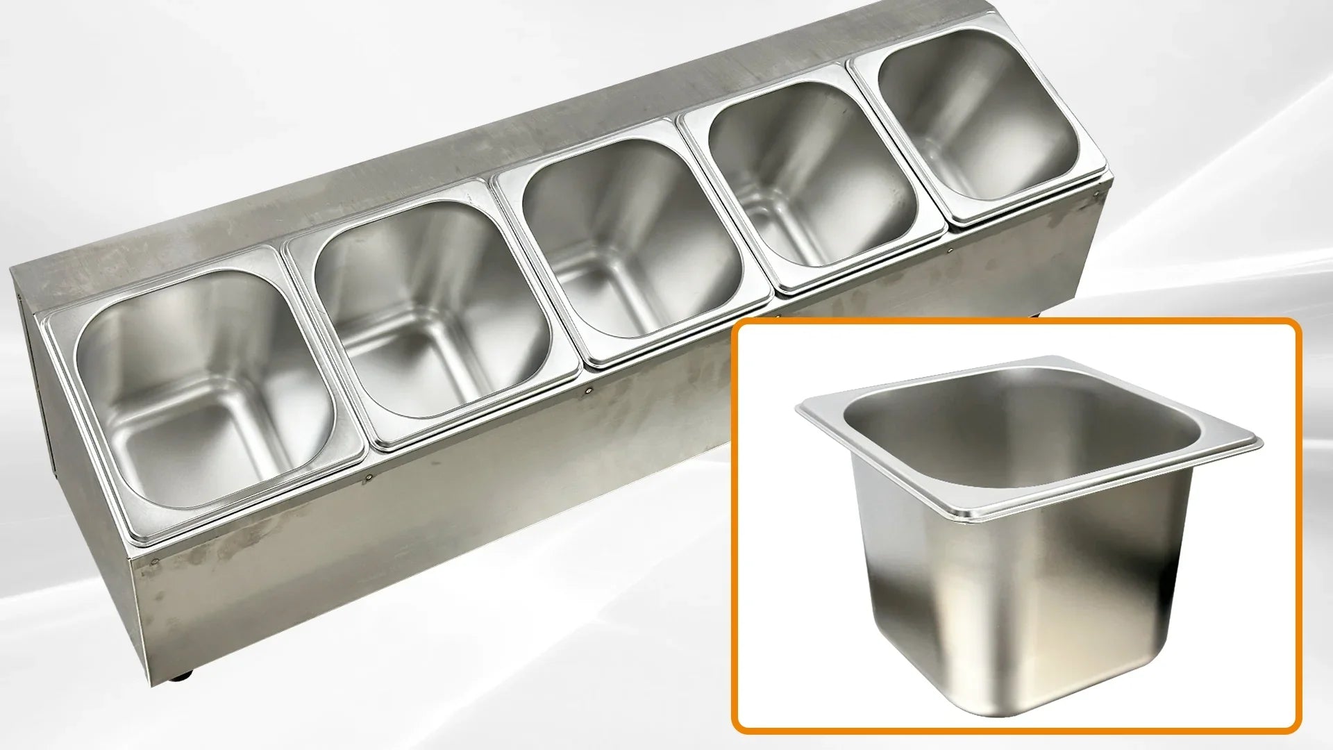 Stainless steel display Milk tea shop dessert basin commercial hot pot shop seasoning rack CS16- 5S