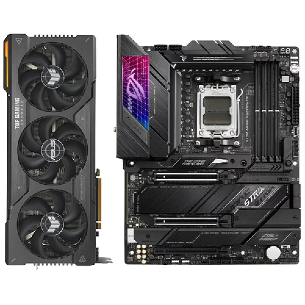 TUF AMD Radeon RX 7900 XTX Graphic Card + Asus ROG Strix X670E-E GAMING WIFI Gaming Desktop Motherboard