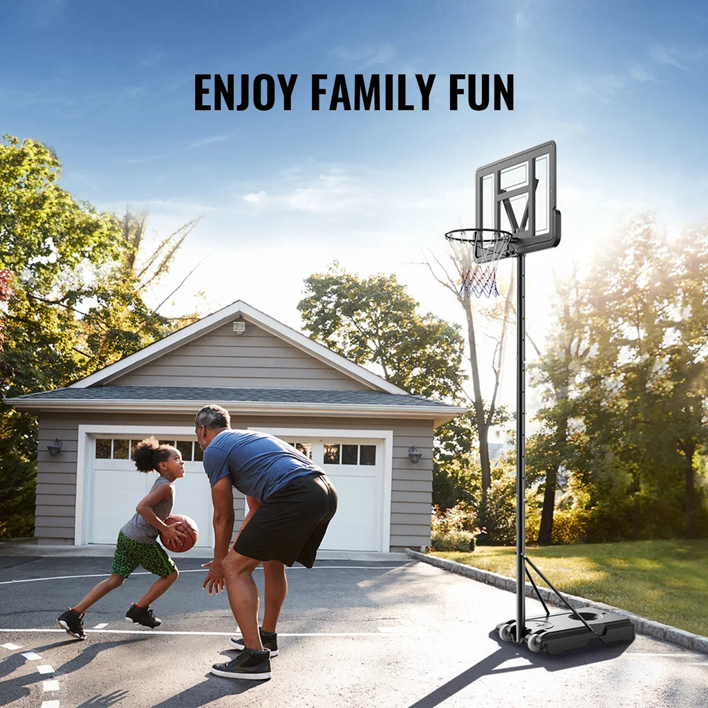 SKYSHALO Portable Basketball Hoop Goal 4-10ft Adjustable Height, Indoor Outdoor Basketball Hoop System w/ 44" Shatterproof Backboard and Stand Wheels for Teenagers Youth Junior