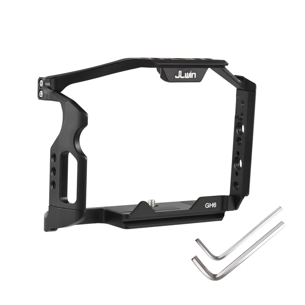 Dcenta  Camera Cage Compatible with Panasonic GH6 Aluminum Alloy Construction with Cold Shoe Mount and Extensive Threaded Holes