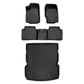 SA0568-B0568-D0568 All Weather Custom Fit Black 2 Row & Cargo Liner Behind the 2nd Row Floor Mat Liner Set for 2021-2023 Jeep Grand Cherokee L, Black