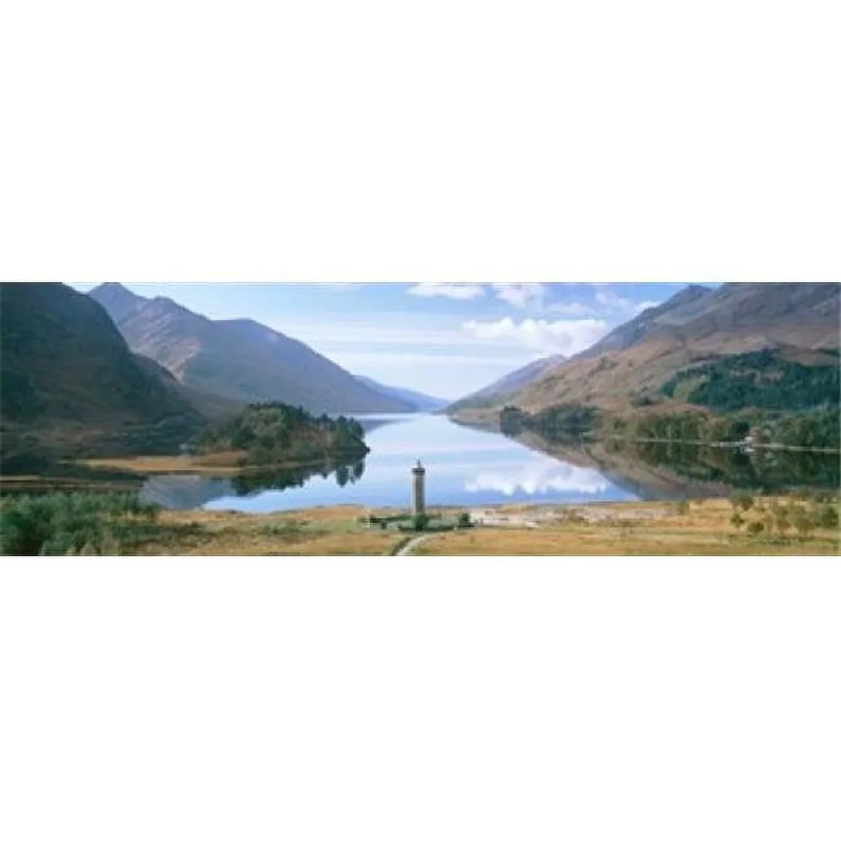 Scotland  Highlands  Loch Shiel Glenfinnan Monument  Reflection of cloud in the lake Poster Print by  - 36 x 12