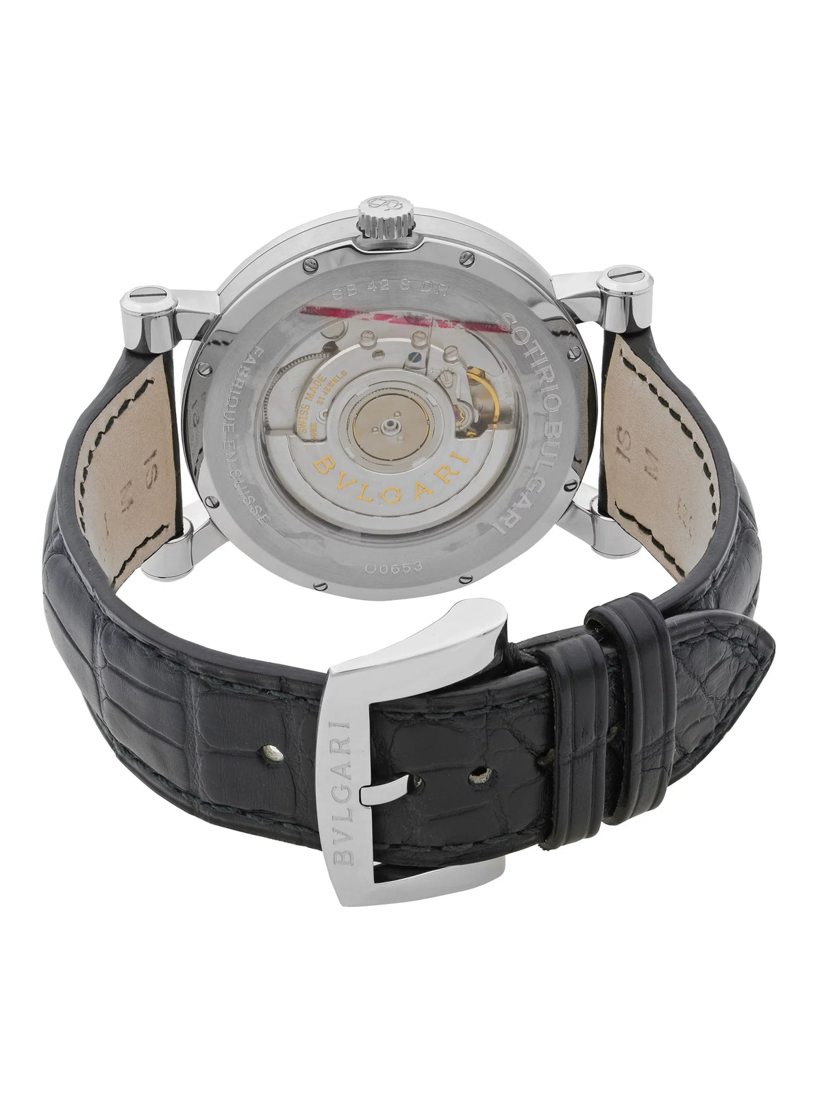 Bvlgari Sotirio Retrograde Steel Black Dial Automatic Mens Watch SB42SDR