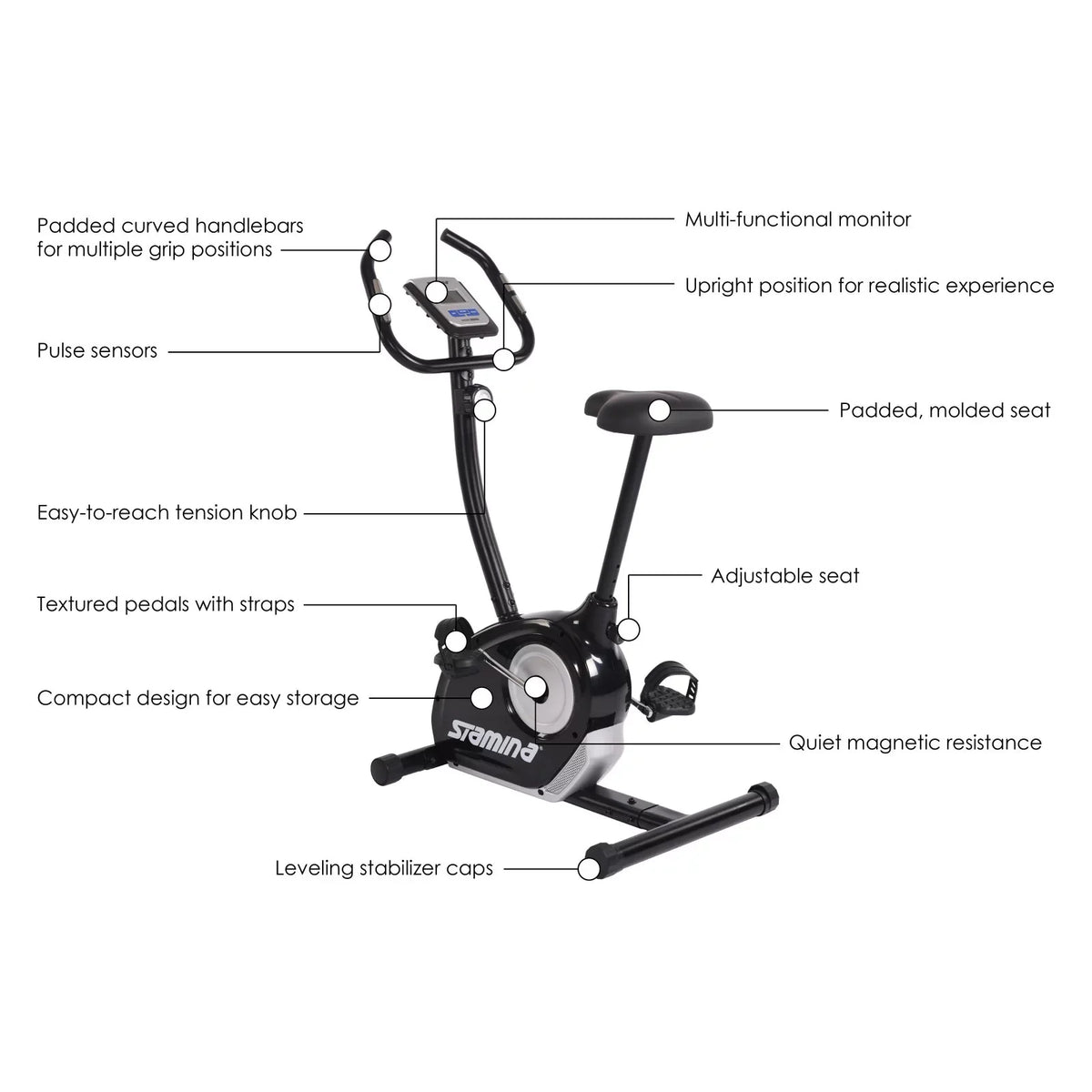 Stamina Magnetic Upright Exercise Bike 1310