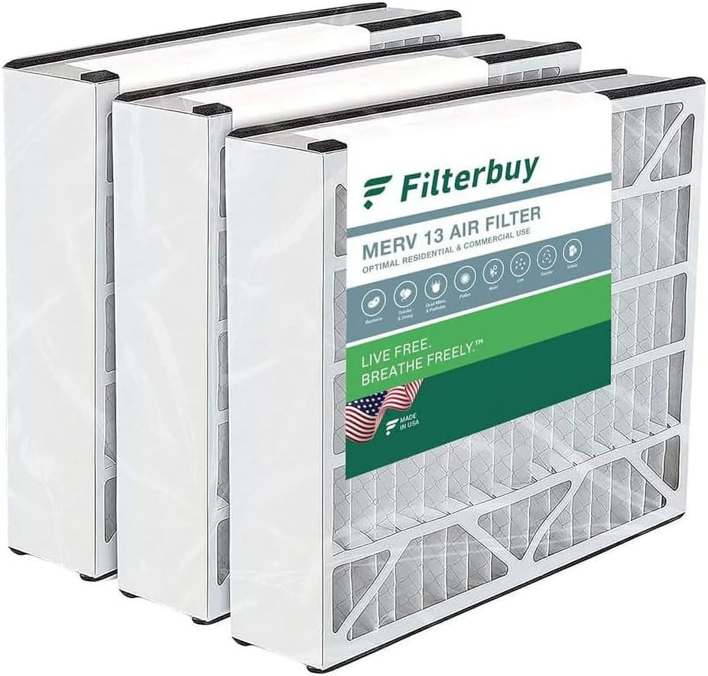 Filterbuy 20x20x5 MERV 13 Pleated HVAC AC Furnace Air Filters for Trion Air Bear 255649-103 (3-Pack)