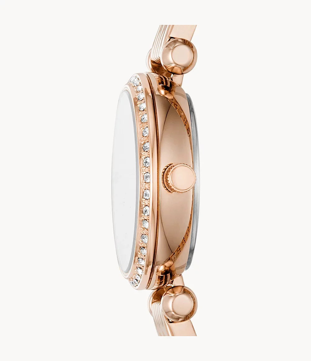 Fossil BQ3502 Tillie Mini Three-Hand Rose Gold-Tone Stainless Steel Watch