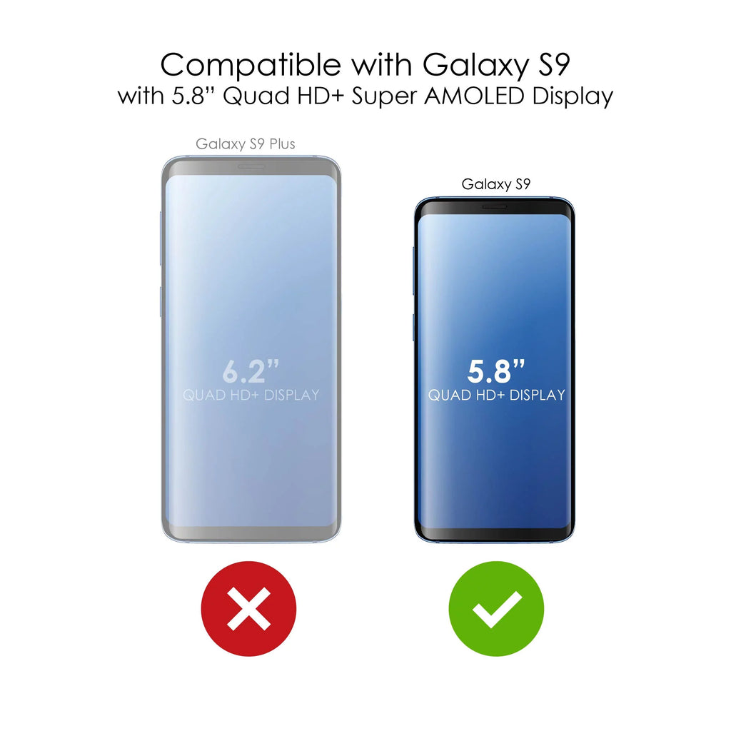 DistinctInk Clear Shockproof Hybrid Case for Samsung Galaxy S9 (5.8" Screen) - TPU Bumper, Acrylic Back, Tempered Glass Screen Protector - Your Faith Can Move Mountains