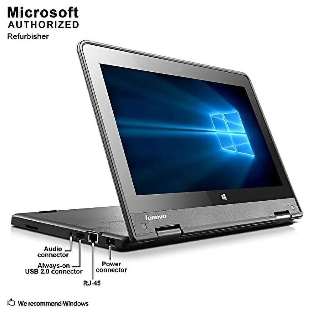 Pre-Owned Lenovo Thinkpad Yoga 11e Laptop 11.6inch Touchscreen Convertible Ultrabook PC, Intel Quad Core Processor, 128GB Solid State Drive, 4GB DDR3 RAM, HD Webcam, LED, HDMI, Bluetooth, Windows 10 (Fair)