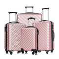 4 Piece Hardshell Luggage Sets,Travel Suitcase,Carry On Luggage with Spinner Wheels Free Cover&Hanger Inside rose gold