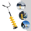 Miumaeov Cordless Nylon Ice Drill Auger 8" Dia. W/ICE Scoop Chipper/Universal Drill Adapter/Ice Fishing Rod Rack and 1 Set Blades