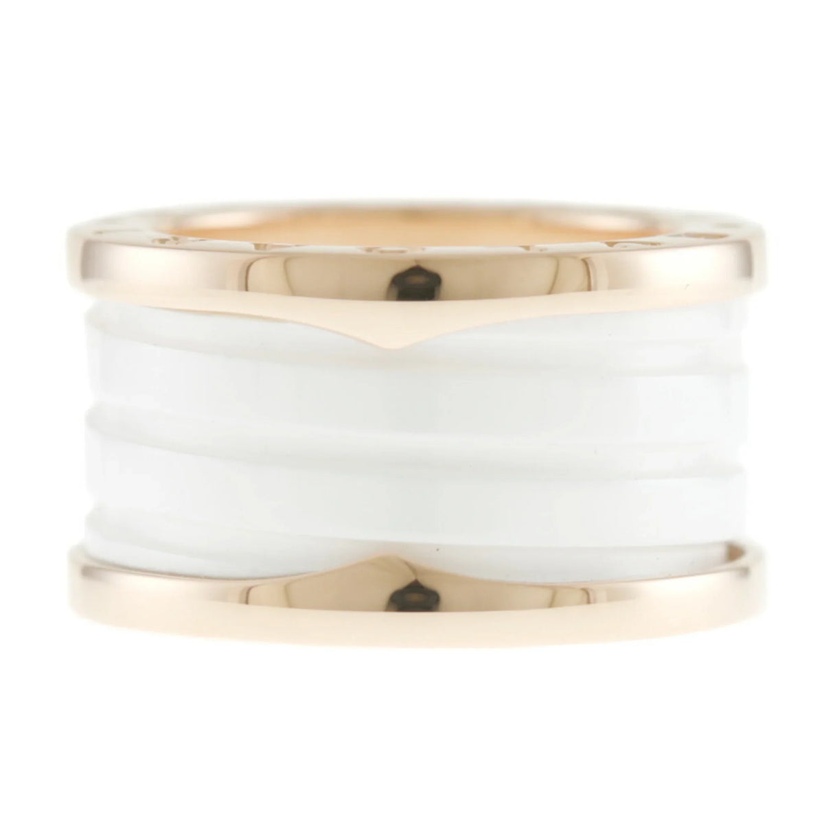 Pre-Owned Bvlgari B Zero One B-zero.1 4 Band White Ceramic Ring No. 10 18K Women's BVLGARI (Good)